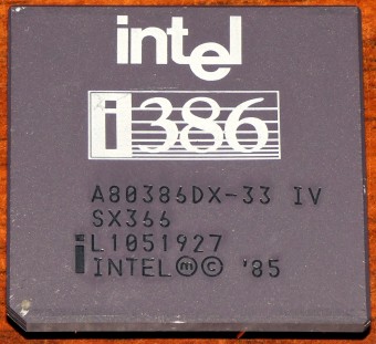 Intel i386 DX 33MHz CPU A80386DX-33 IV sSpec: SX366 Malay 1985